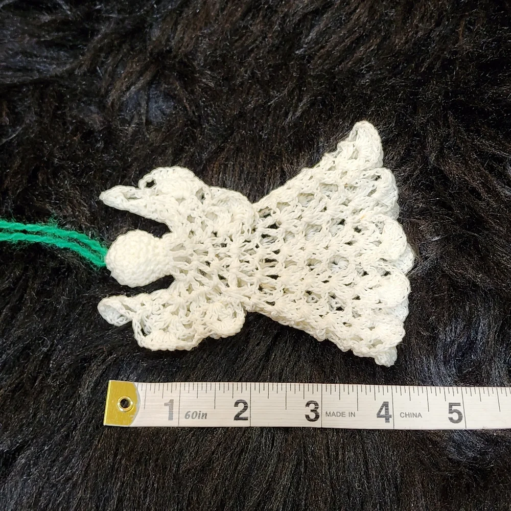Vintage Hand Crocheted Angel Christmas Ornament